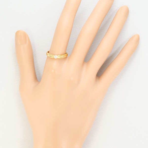 K18 18金 YG イエローゴールド リング 指輪 15.5号 ダイヤ 0.13 総重量  