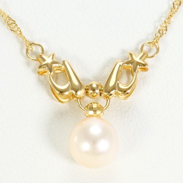 K18 18金 YG イエローゴールド ネックレス パール 総重量約3.3g 約40cm  