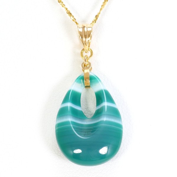 アゲート ペンダントトップ K18 K18 18金 YG イエローゴールド