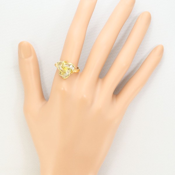 K18 18金 YG イエローゴールド リング 指輪 14.5号 ブラウンダイヤ  