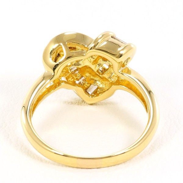 K18 18金 YG イエローゴールド リング 指輪 14.5号 ブラウンダイヤ  