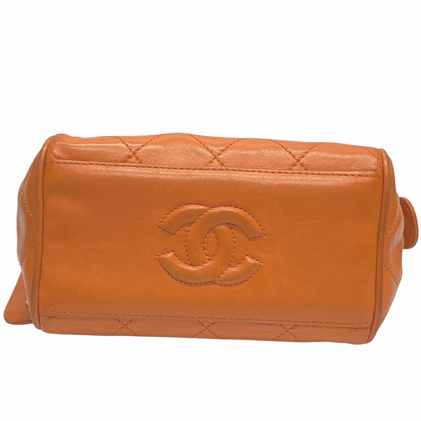 シャネル CHANEL マトラッセ ラムスキン チェーン オレンジ バッグ