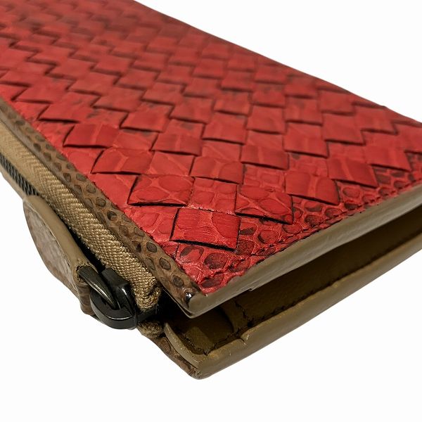 ボッテガ ヴェネタ イントレチャート パイソン 長財布 ユニセックス