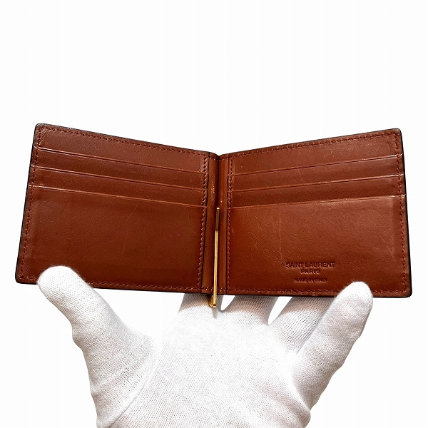 イヴ サンローラン イースト ウエスト ウォレット 647153 2つ折り財布 マネークリップ メンズ【中古】 イヴ サンローラン イースト ウエスト ウォレット 647153 2つ折り財布