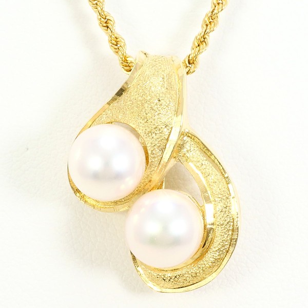 18kアコヤ真珠 ネックレス イェローゴールド K18 18金 YG イエロー