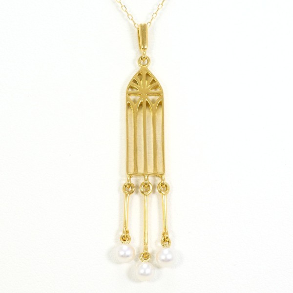 K18 18金 YG イエローゴールド ネックレス パール(真珠) 総重量約3.9g  