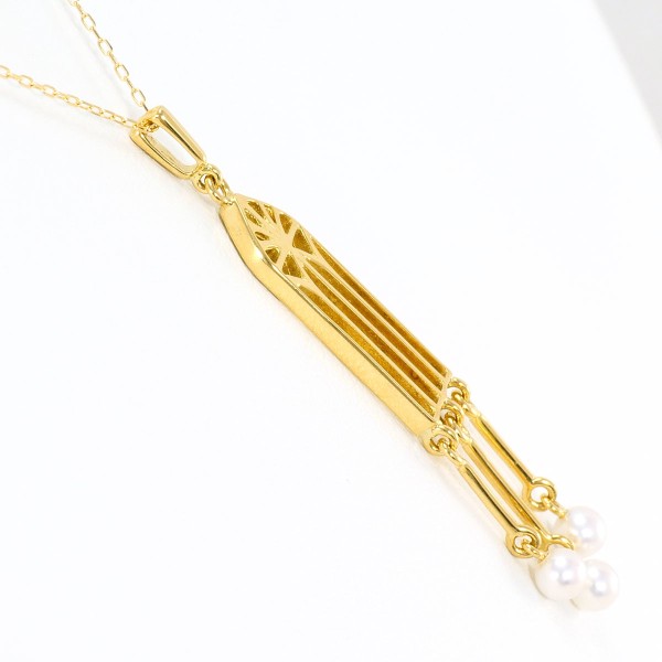 K18 18金 YG イエローゴールド ネックレス パール(真珠) 総重量約3.9g  