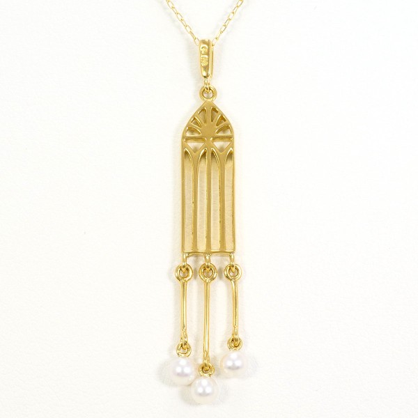 K18 18金 YG イエローゴールド ネックレス パール(真珠) 総重量約3.9g  