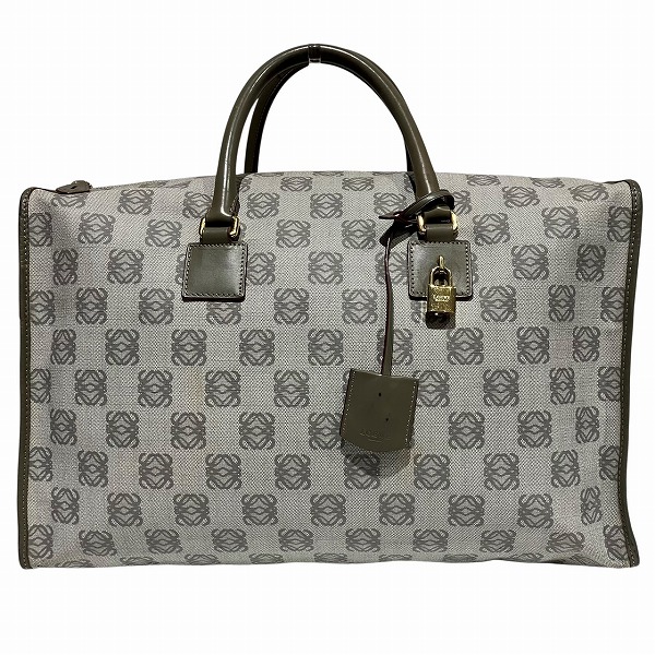 ロエベ LOEWE アマソナ アナグラム PVC×レザー ボストンバッグ ハンドバッグ レディース【中古】