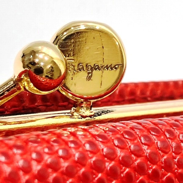 フェラガモ ヴァラ 224072 がま口 長財布 3つ折り財布 レディース【中古】