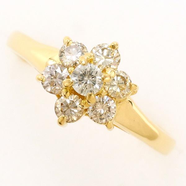 K18 18金 YG イエローゴールド リング 指輪 9号 ダイヤ 0.50 総重量約2.2 