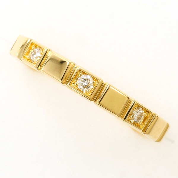 K18 18金 YG イエローゴールド リング 指輪 10号 ダイヤ 総重量約2.1g 中古ジュエリー