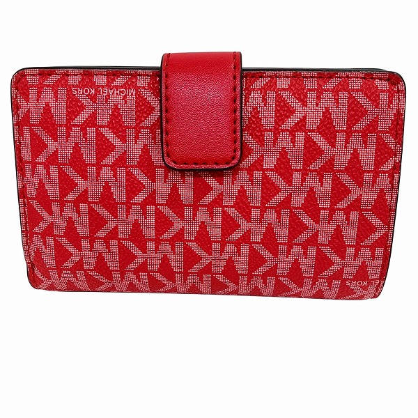 マイケル・コース レッド PVC×レザー 財布 2つ折り財布 レディース【中古】 マイケル・コース レッド PVC×レザー 財布 2つ折り財布 レディース【中古】