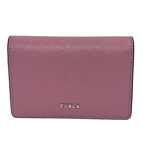 フルラ FURLA ピンク レザー カード入れ ブランド小物 名刺入れ パスケース レディース【中古】