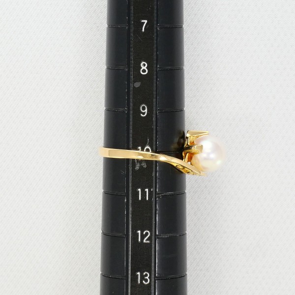 K18 18金 YG イエローゴールド リング 指輪 10号 パール(真珠) 約7mm 総重量約2.5g 中古ジュエリー