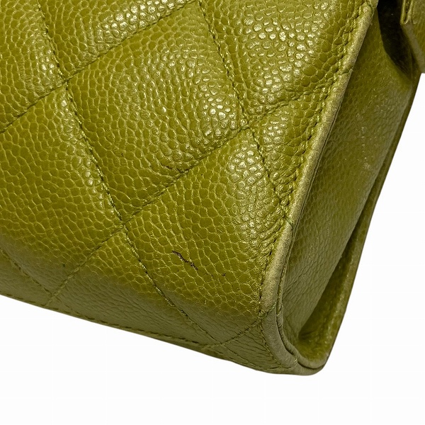シャネル CHANEL マトラッセ キャビアスキン ライトグリーン バッグ
