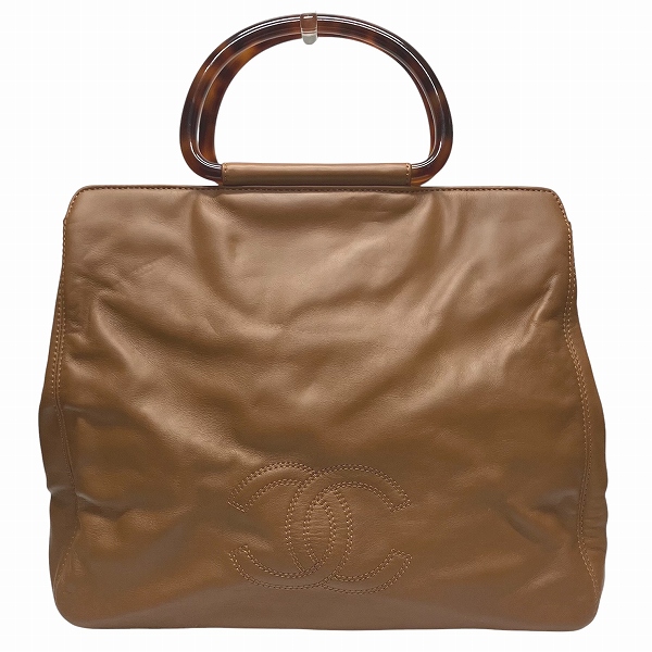 シャネル CHANEL ココマーク ウッドハンドル ブラウン バッグ ハンドバッグ レディース【中古】