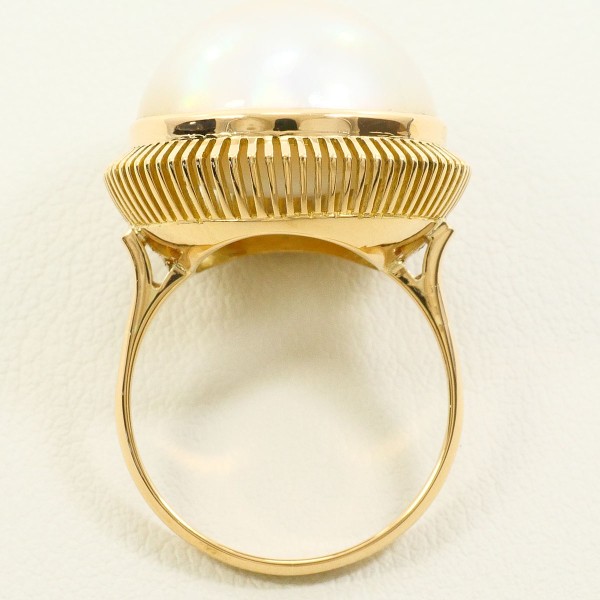 マベパール 大粒 シルバー刻印あり 13号 オーバルリング PT 奄美大島産