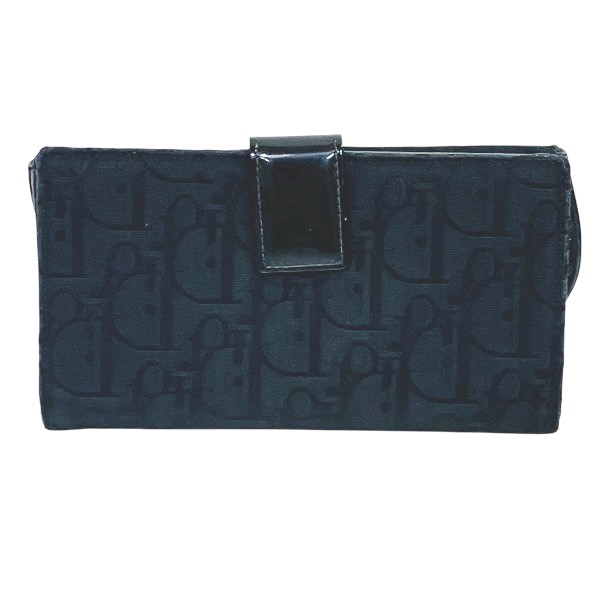 ディオール トロッター サドル Dチャーム ブラック 長財布 3つ折り財布 メンズ【中古】 ディオール トロッター サドル Dチャーム ブラック 長財布 3つ折り財布