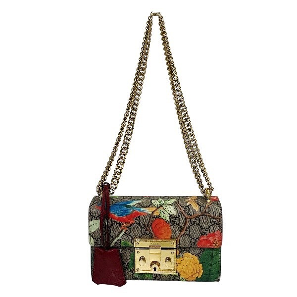 グッチ GUCCI GGスプリーム 409487 レディロック フローラル PVC×レザー チェーンショルダー バッグ ショルダーバッグ レディース【中古】