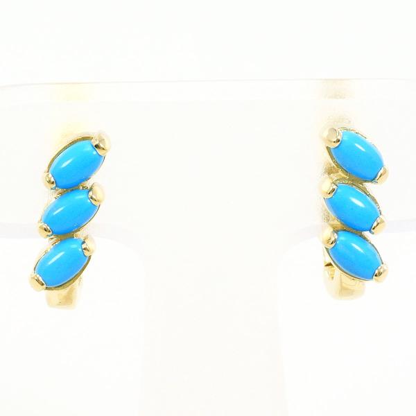 K14 14金 YG イエローゴールド ピアス ターコイズ 総重量約3.6g 中古  
