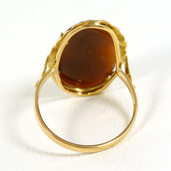 K18 18金 YG イエローゴールド リング 指輪 20号 シェルカメオ 総重量約4.8 