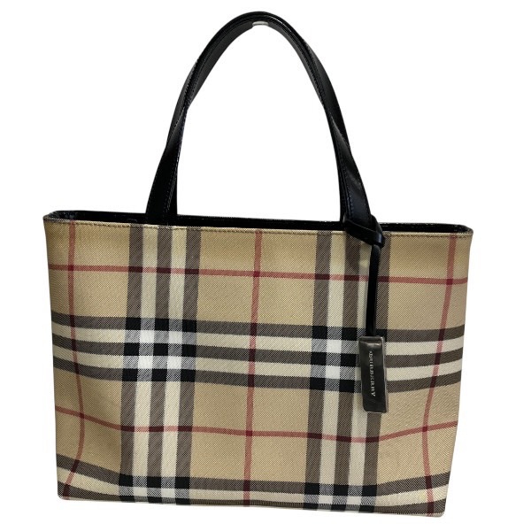バーバリー Burberry ノバチェック 塩化ビニール×レザー バッグ ハンドバッグ レディース【中古】
