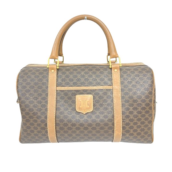 セリーヌ CELINE マカダム ミニボストン バッグ ハンドバッグ レディース【中古】