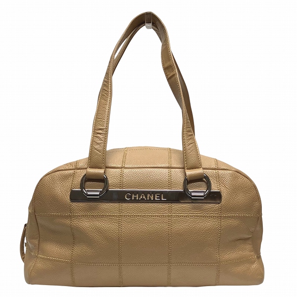 シャネル CHANEL チョコバー A26135 ベージュ キャビアスキン バッグ ハンドバッグ レディース【中古】