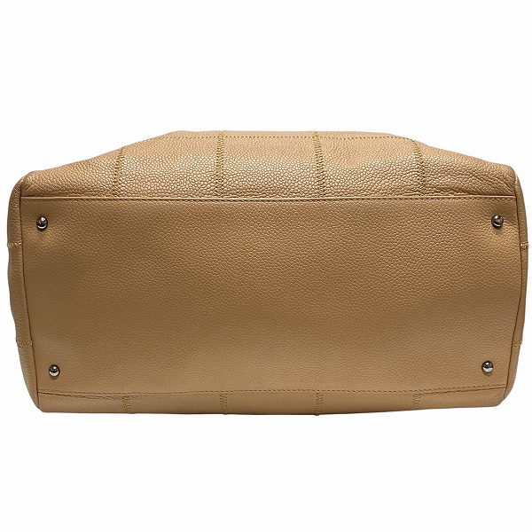 シャネル CHANEL チョコバー A26135 ベージュ キャビアスキン バッグ