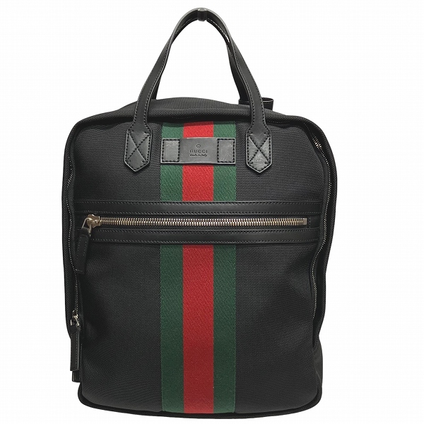 グッチ GUCCI シェリー 495558 ウェブストライプ 2way バッグパック バッグ リュック ユニセックス【中古】