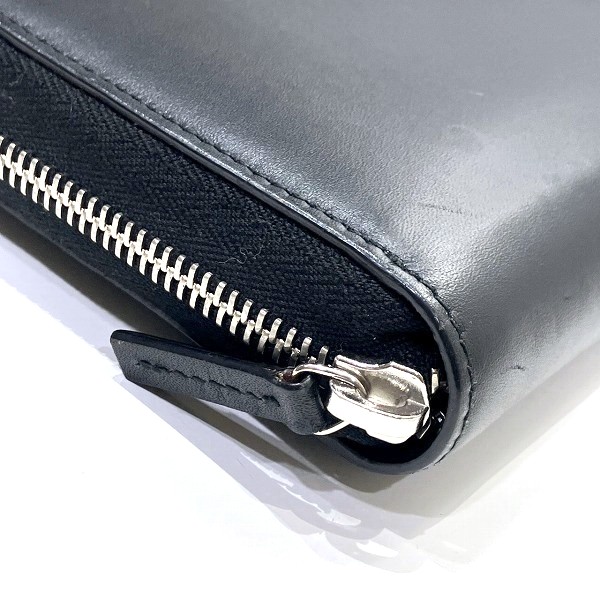 グッチ GUCCI 368378 ブラック×ホワイト レザー ラウンドファスナー 長