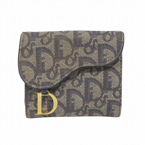 ディオール トロッター サドル 両面開き財布 レディース【中古】