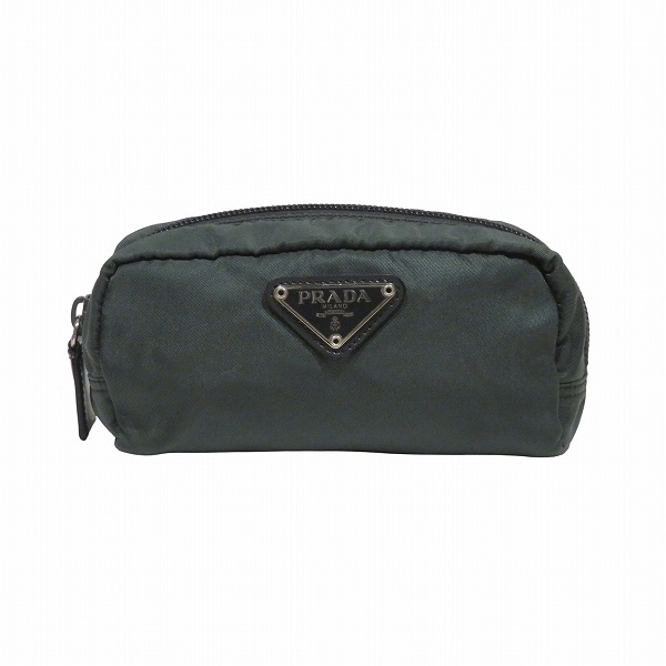 プラダ PRADA MV175 ロゴプレート コスメポーチ マルチポーチ 小物入れ ユニセックス バッグ【中古】