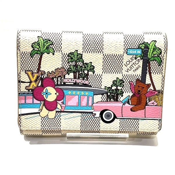ルイヴィトン Louis Vuitton ダミエアズール ポルトフォイユ.ヴィクトリーヌ N60478 3つ折り財布 レディース【中古】