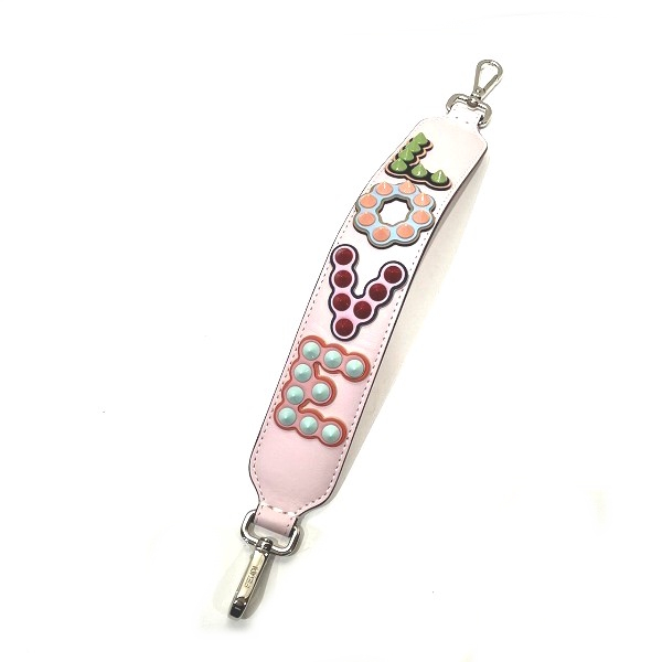フェンディ ミニストラップユー LOVE スタッズ ロゴ ブランド小物 ストラップ レディース 美品【中古】