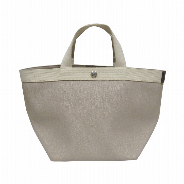 エルベシャプリエ リュクス舟型トートM グレージュ バッグ ハンドバッグ レディース【中古】