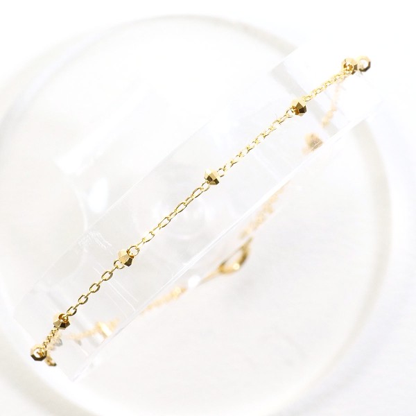 K18 18金 YG イエローゴールド ブレスレット 総重量約0.6g 約18.5cm 中古ジュエリー