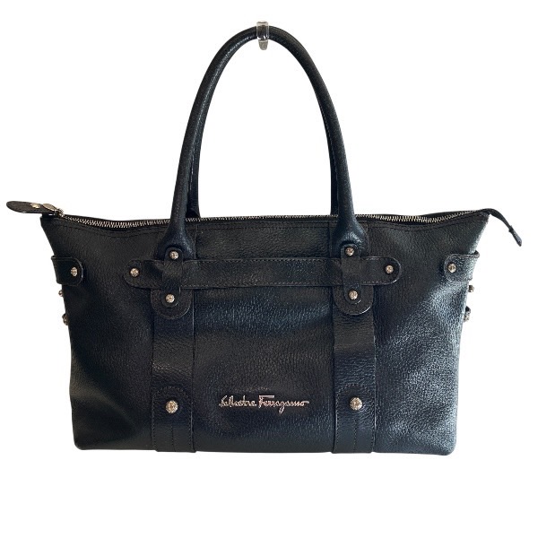 フェラガモ FJ21A361 ブラック レザー バッグ ハンドバッグ レディース【中古】