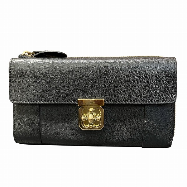 クロエ Chloe エルシー 3P0591-835 フラップ ターンロック L字ファスナー 長財布 レディース【中古】