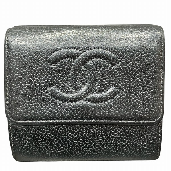 シャネル CHANEL ココマーク Wホック 3つ折り財布 レディース【中古】