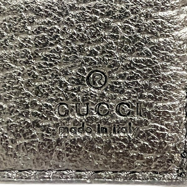 グッチ 二つ折り財布 アニマリエ ビー 523664 レザー ブラック メンズ GUCCI 中古 K21118113 【PD3】