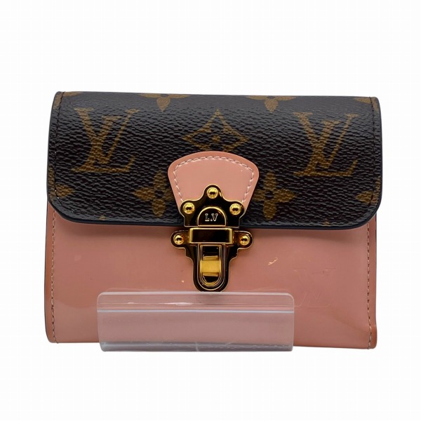 ルイヴィトン Louis Vuitton モノグラム×ヴェルニ ポルトフォイユ・チェリーウッドコンパクト M61911 財布 3つ折り財布 レディース【中古】