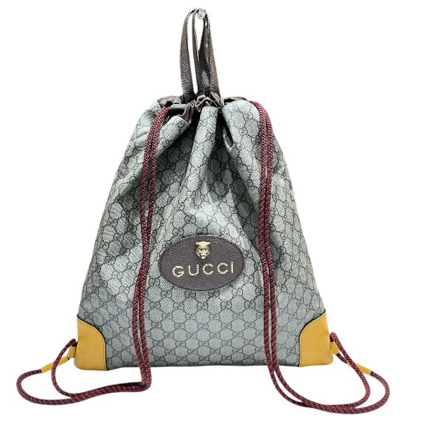 グッチ GUCCI GGスプリーム キャットヘッド ドローストリング バッグ 473872 リュック ユニセックス【中古】