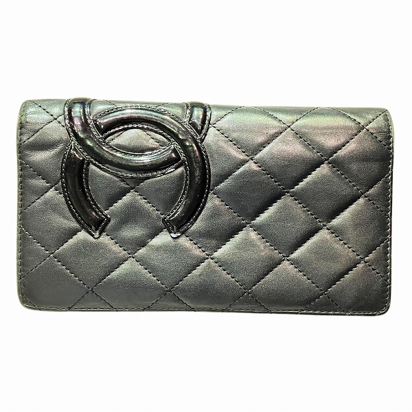 シャネル CHANEL カンボンライン A26717 マトラッセ 2つ折り財布 長財布 レディース【中古】