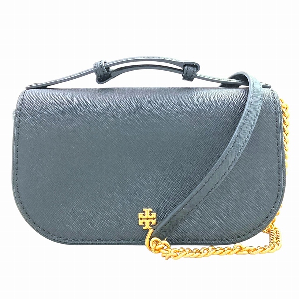 トリーバーチ エマーソン ブラック レザー バッグ ショルダーバッグ レディース【中古】