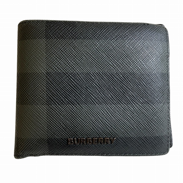 バーバリー Burberry 8070273 チャコール 2つ折り財布 メンズ【中古】