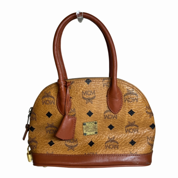 エムシーエム ミニボストン レザー バッグ ハンドバッグ レディース【中古】