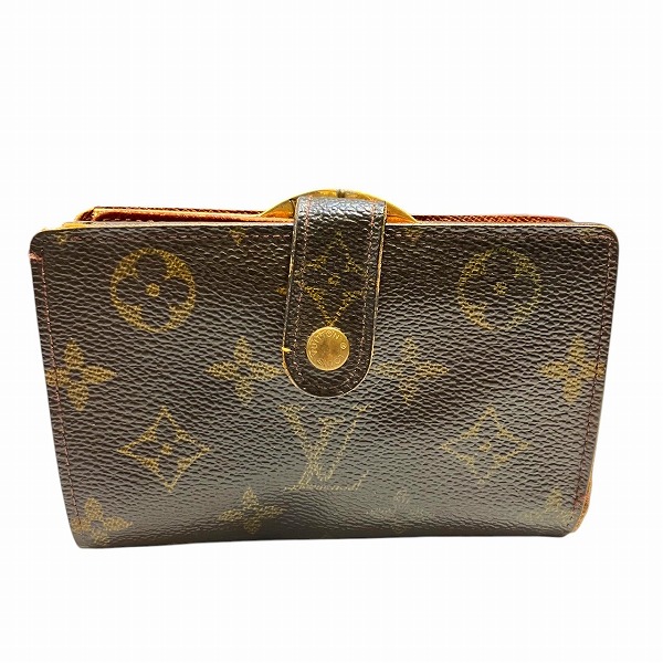 ルイヴィトン Louis Vuitton モノグラム ポルト モネビエ ヴィエノワ M61663 がま口 2つ折り財布 レディース【中古】