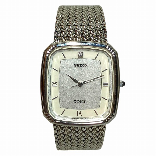 セイコー ドルチェ 5E31-5A90 クォーツ シルバー文字盤 時計 腕時計  
